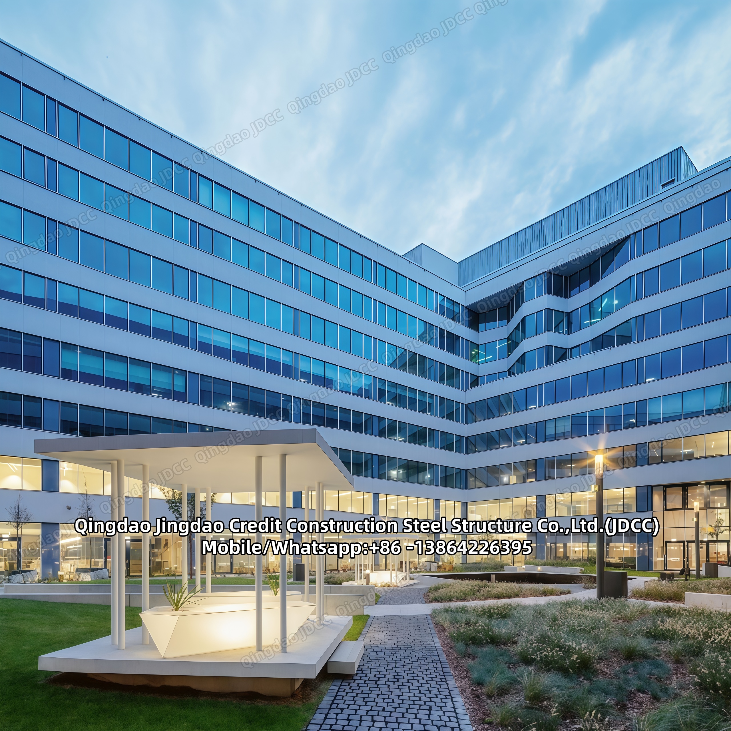  Edificio con estructura de acero y muro cortina de vidrio - Products